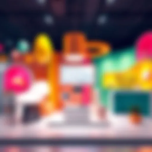 A vibrant display showcasing the creative and functional designs of Koishi, with bold colors and unique shapes that highlight the brand's identity.