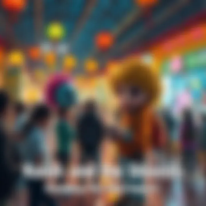 Artwork showing Koishi interacting with Shoosh in a vibrant cultural setting, sparking conversations among people