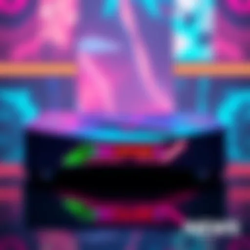 A modern gaming console featuring vibrant colors and sleek design, appealing to gamers and enthusiasts