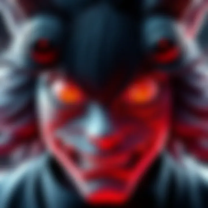 Kokushibo character displaying his unique dual vision with two distinct eyes, capturing his intriguing design.