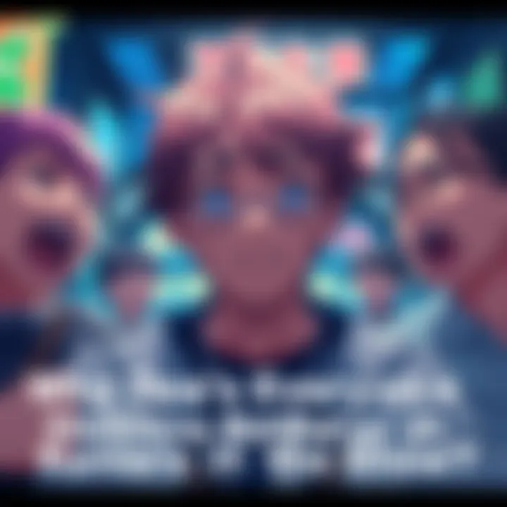 A character named Kuniharu, looking sad and confused, surrounded by others who seem to be laughing at him.