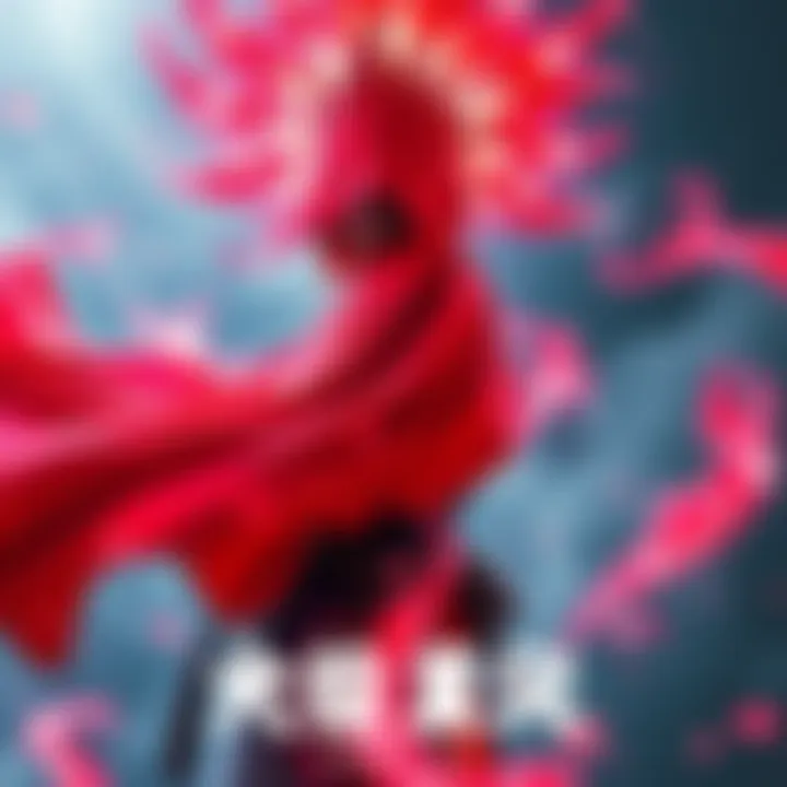 Kurama's red chakra cloak enveloping a character, showcasing its powerful and thrilling energy during a dynamic moment