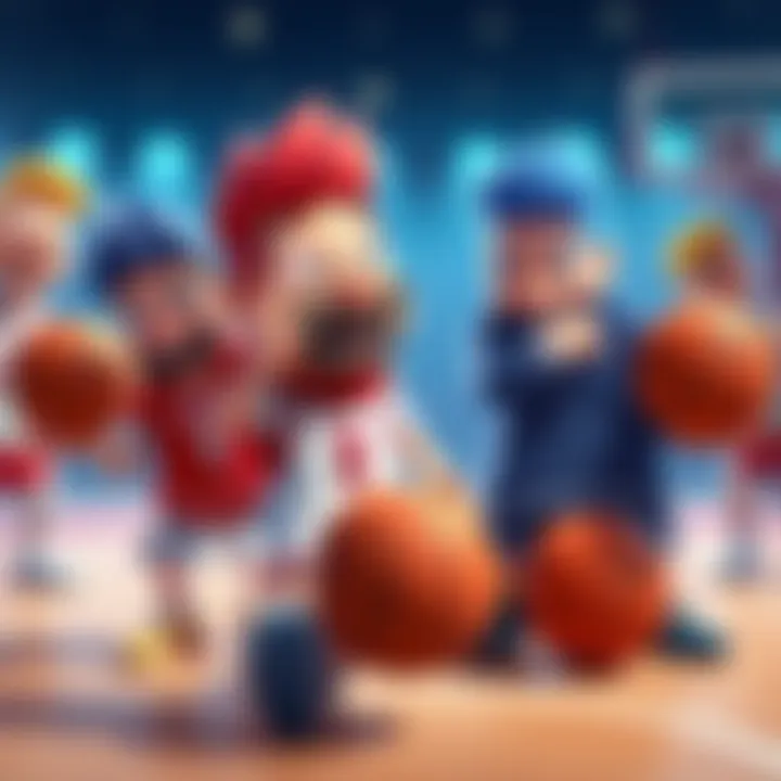 Kurobas characters in a funny April Fools scene with playful expressions and basketballs