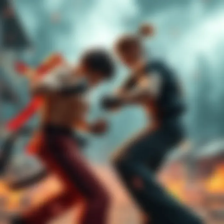 Kuroki and Eddie engage in a fierce battle, showing their unique fighting styles and determination.