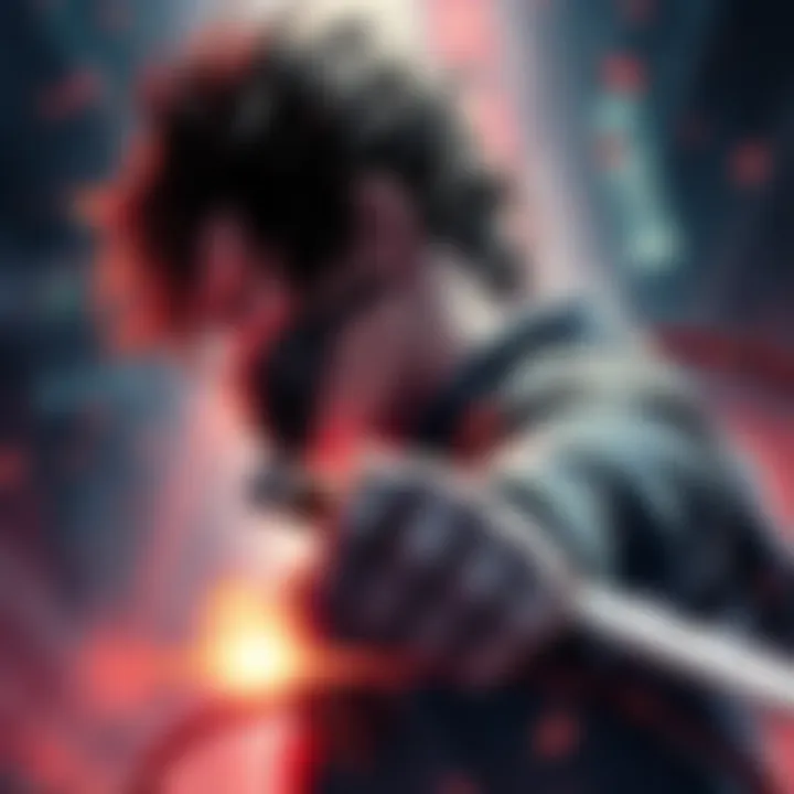Kuroki preparing for his next action in an intense scene