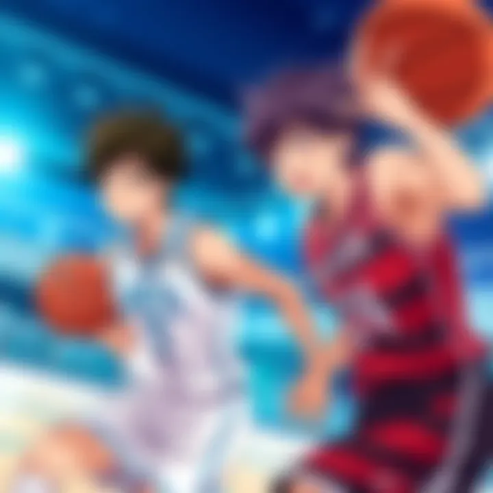 Kuroko No Basket Players in Action Two basketball players displaying intense focus and skill on the court, representing the Zone from Kuroko No Basket.