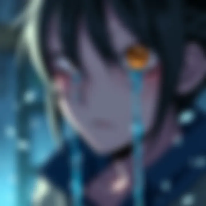 Kurono from manga with tears streaming down his face, showing his emotional struggles