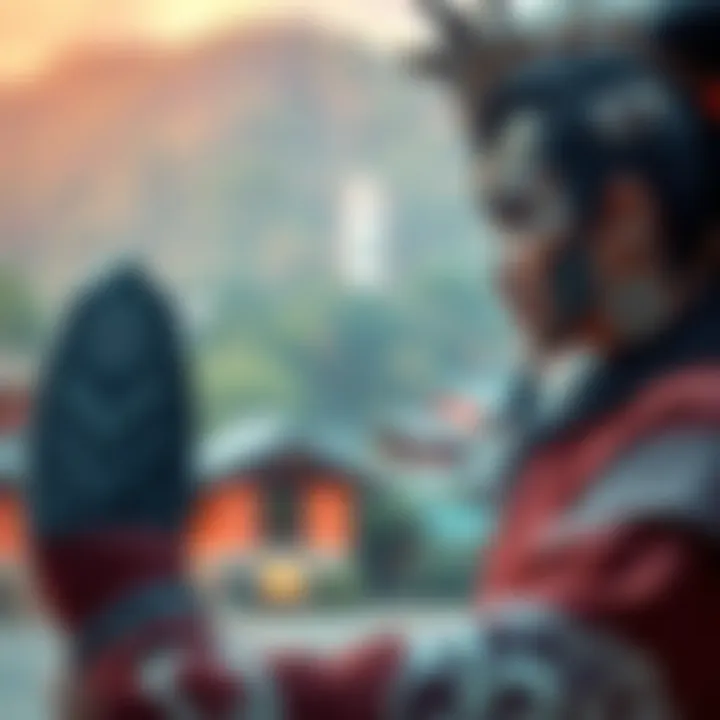 Kurotsuchi shown talking to Metal, highlighting their connection and theory about her being his mother, set in a vibrant background of a village.