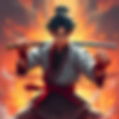 Kusakabe with Jujutsu Gear Kusakabe passionately showcasing his Jujutsu skills against a vibrant background.