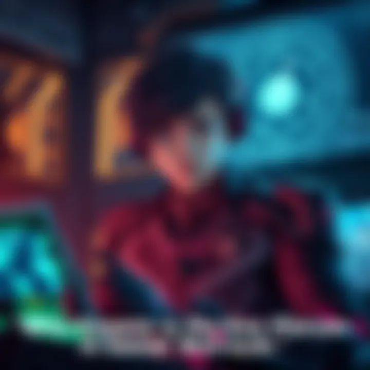Kuseno uses technology to control Genos, who looks conflicted, in a dark setting with glowing screens.