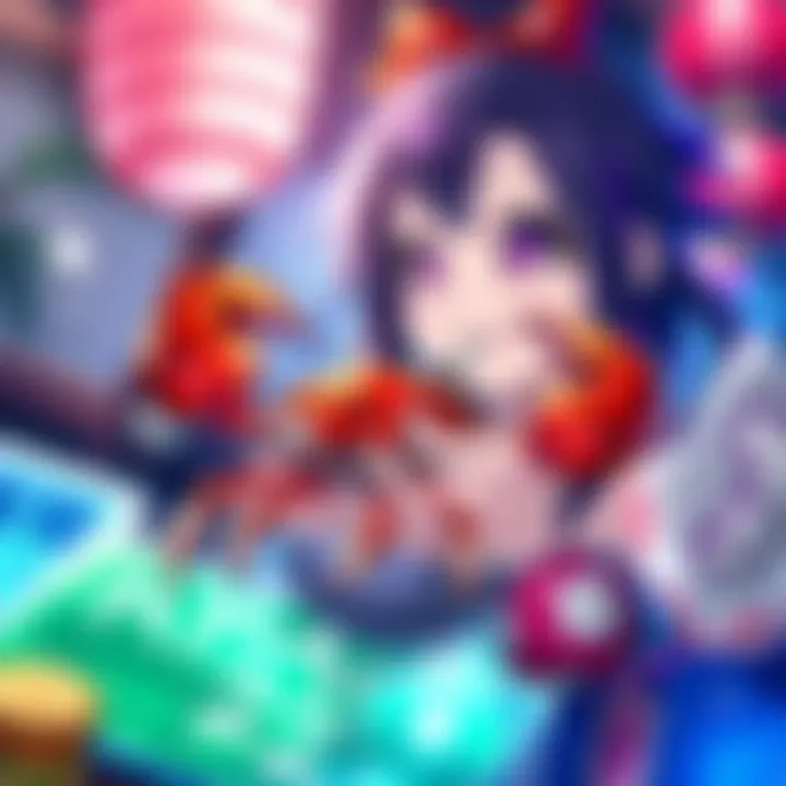 Kyara Eating Crab in Shibou Yugi Kyara from Shibou Yugi enjoying a crab in a vibrant scene from episode 9