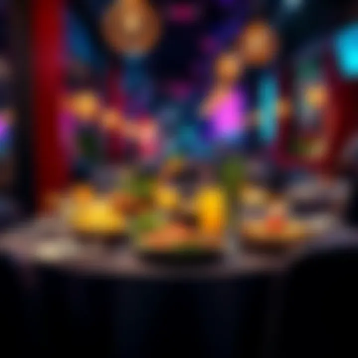 A table filled with expensive food and drinks at a restaurant in Los Angeles