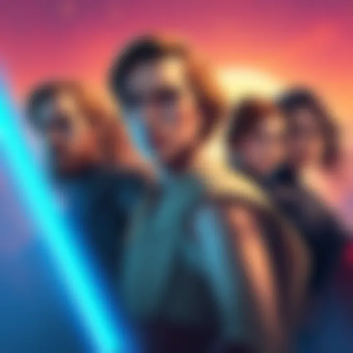 Lack of Female Representation Illustration showing a group of male characters overshadowing a small representation of female characters, highlighting gender disparity in storytelling.