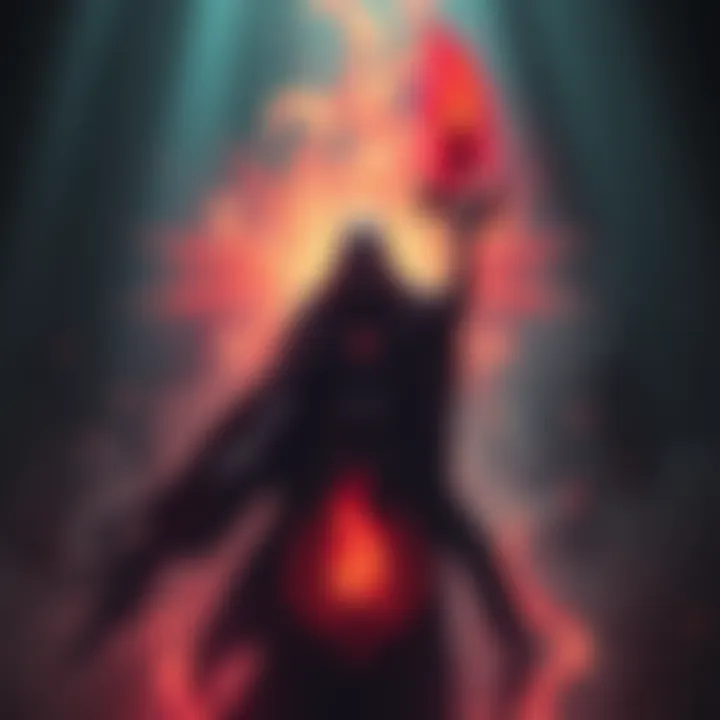A figure representing Lady Death, dressed in dark robes, surrounded by a mysterious aura, symbolizing her rise in culture after White Death.