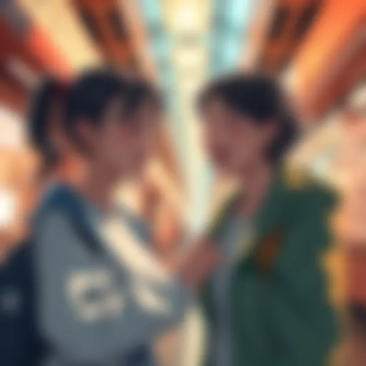A lady and a character named Yuji sharing a laugh during a funny encounter.