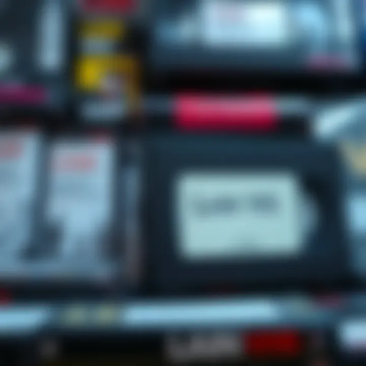 A collection of various Lain VHS tapes displayed, highlighting the high prices with a focus on a bootleg tape priced over $400.