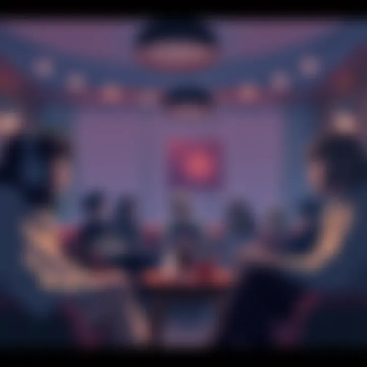 A group of fans sharing thoughts on religion and philosophy related to Lain in a cozy setting