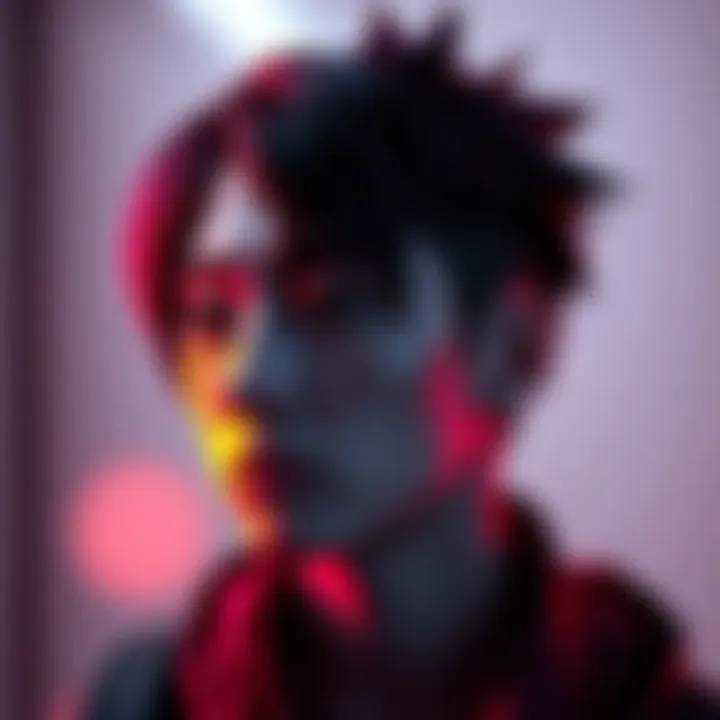 Individual showcasing a distinctly styled haircut influenced by Lain, featuring sharp angles and vibrant colors.