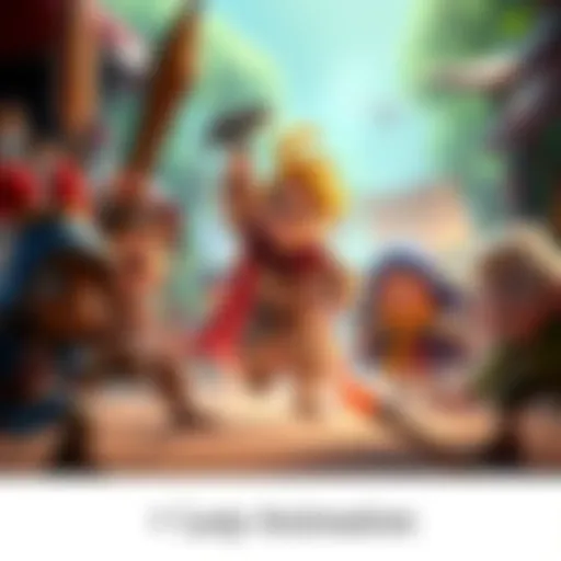 A colorful scene from a Larp animation displaying characters in action, showcasing unique artistic styles and creativity.