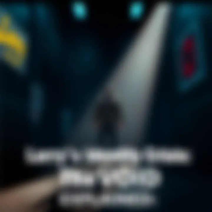 A figure representing Larry stands in a shadowy space, symbolizing a void. The surroundings are blurred, emphasizing his ambiguous identity.