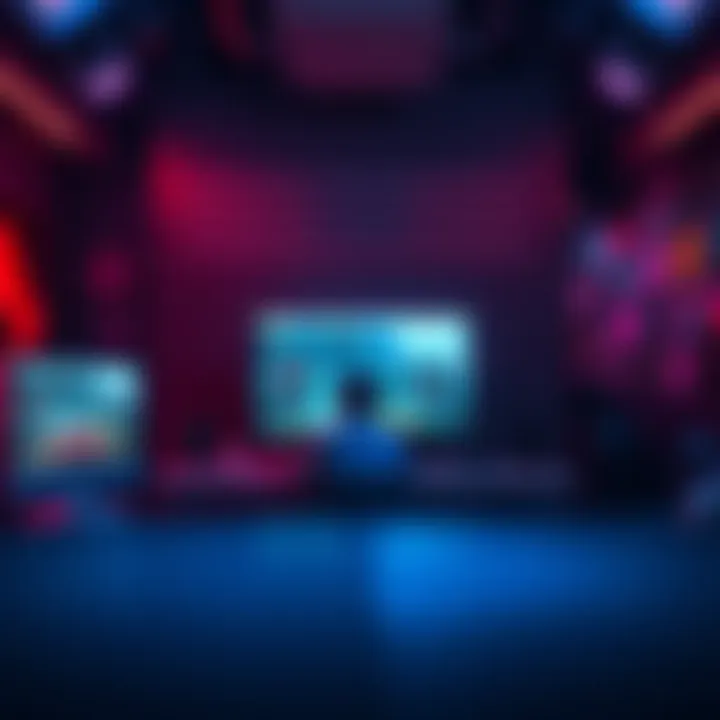 A lone gamer sitting in front of a computer screen, looking sad as they realize they are the only one left in a game of 64 players.