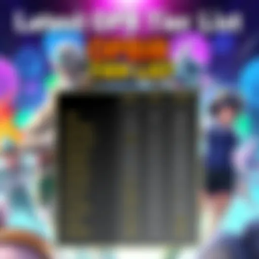 A graphic showing the updated OPBR tier list with ranked characters in a colorful format