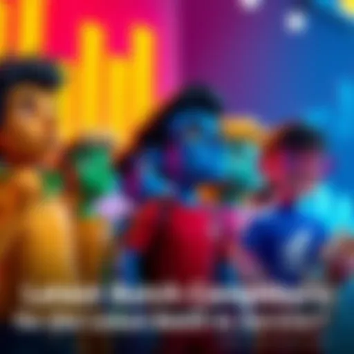 Latest Batch Competitors A group of colorful, animated characters representing the latest batch in a competition, showing their determination against a backdrop of ranking changes.