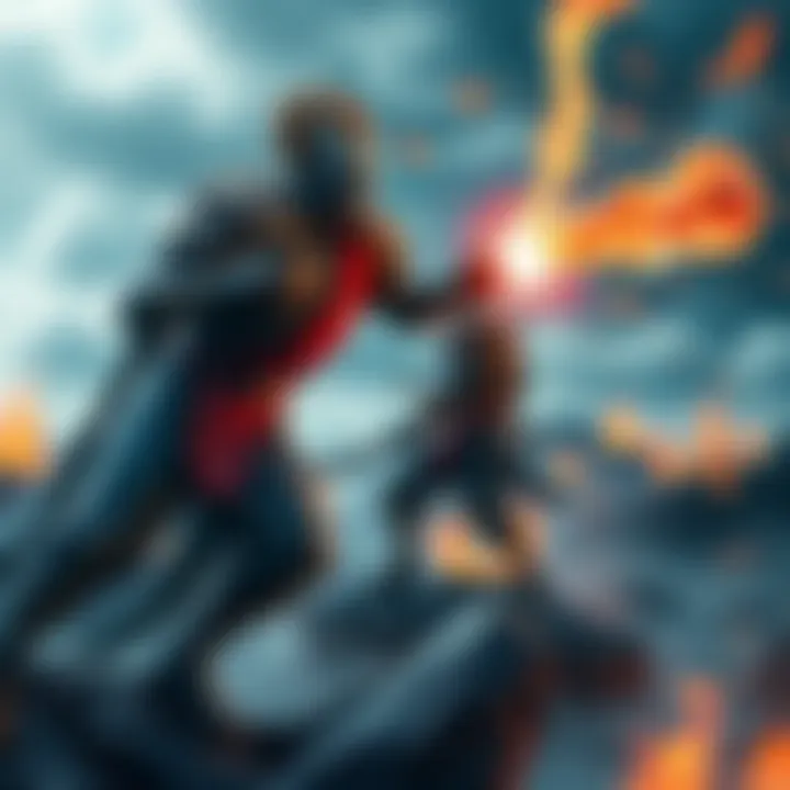 Law launches a strong attack on Kizaru from high above Wano's lava beds