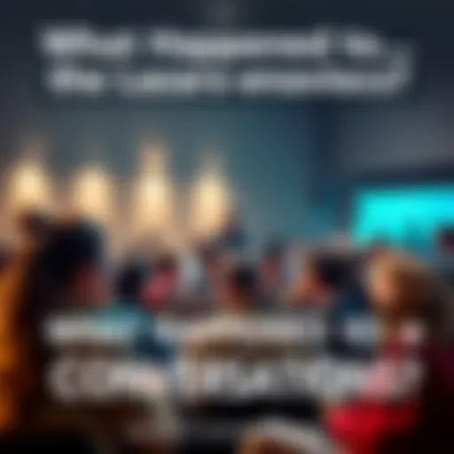 A group of people discussing the Lazarus Conversations in a forum setting, looking confused and curious about the lack of engagement.