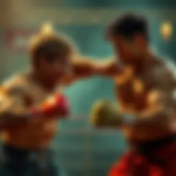 Nicholas Le Banner and Jean Luc Belmondo trading punches in an intense Kengan fight scene