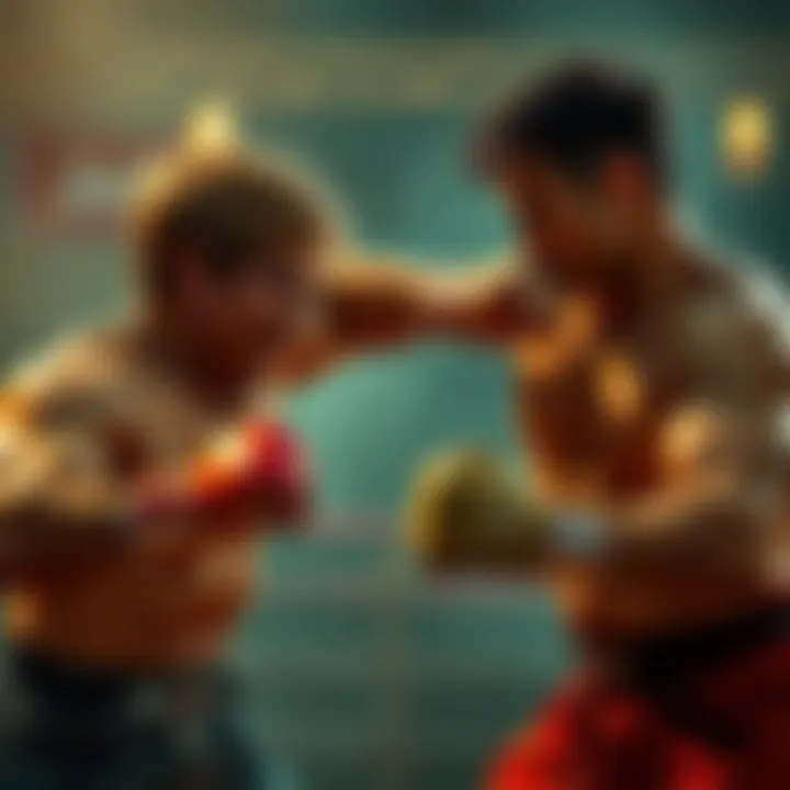 Nicholas Le Banner and Jean Luc Belmondo trading punches in an intense Kengan fight scene