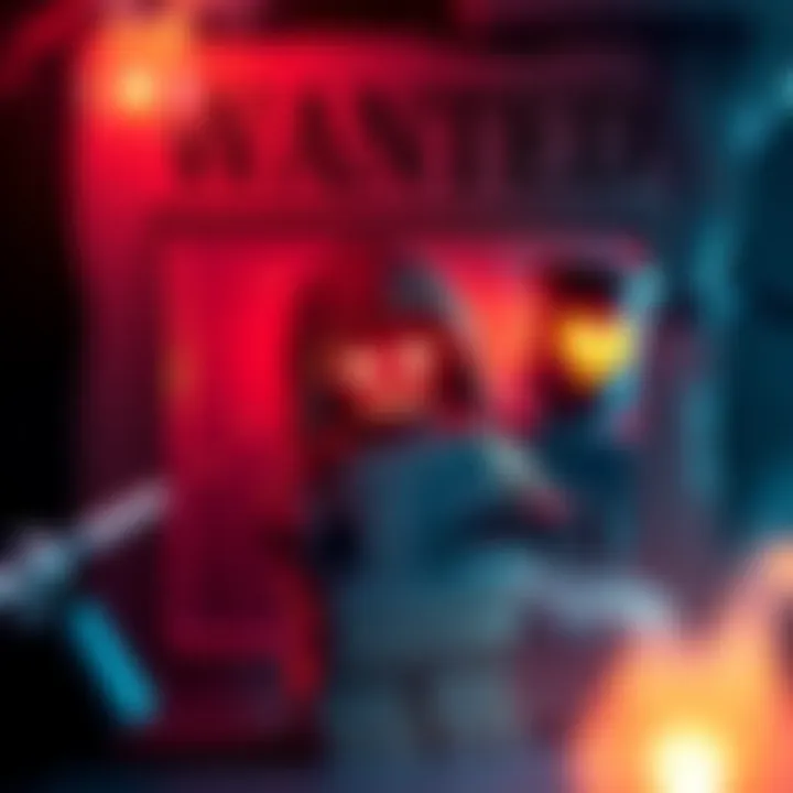 A spooky LEGO Merry Wanted Poster with eerie visuals, depicting a LEGO figure in a wanted theme, surrounded by a mysterious aura.