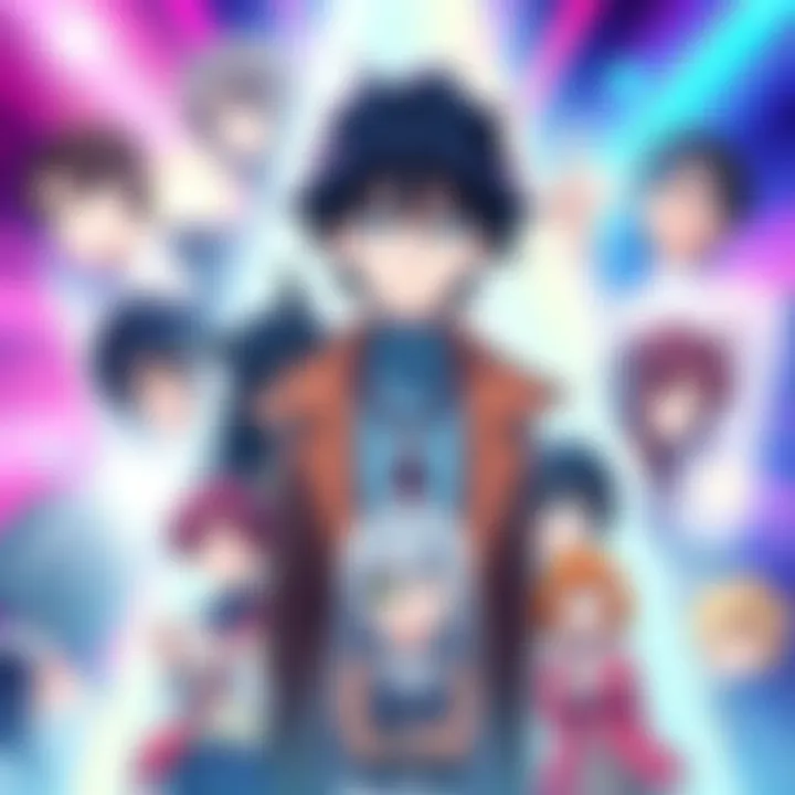 A colorful illustration of various lesser-known anime characters showcasing their unique styles and emotions, surrounded by a bright and vibrant background.