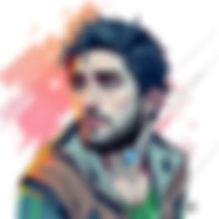 A creative sketch of Levi, showcasing the artistic design and colors used in the artwork.