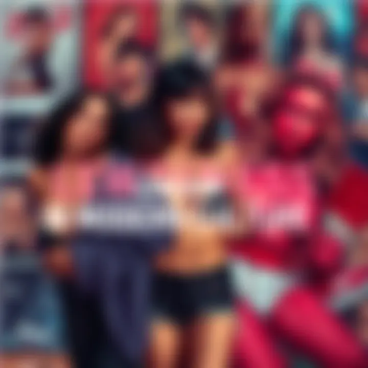 A collage representing lewdness in contemporary media, including fashion, advertisements, and social media posts.