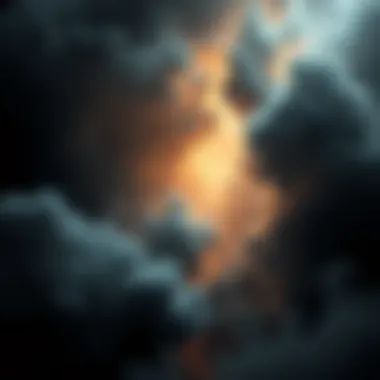 Art piece exploring light and darkness A striking artwork showcasing shades of gray, representing the interplay between light and darkness, with emotional depth.