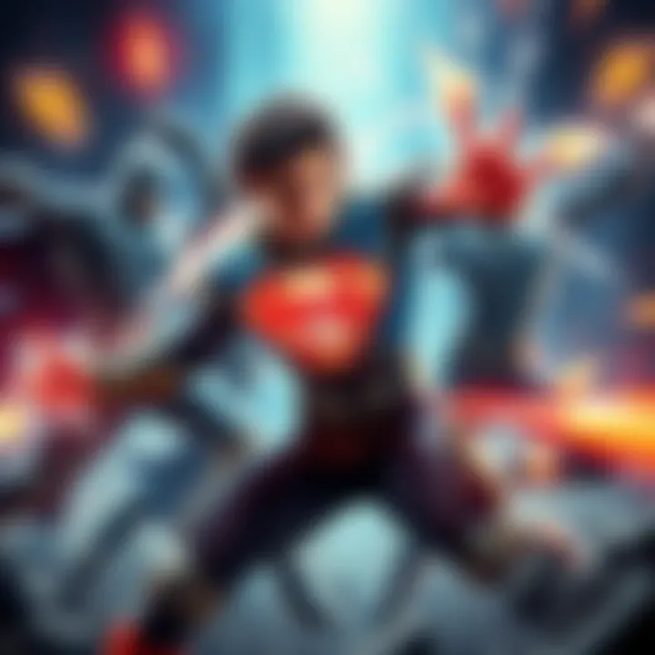 Lille Barro in action Lille Barro showcasing his powers in a dynamic battle scene, surrounded by energy and opponents, highlighting his abilities and counters.