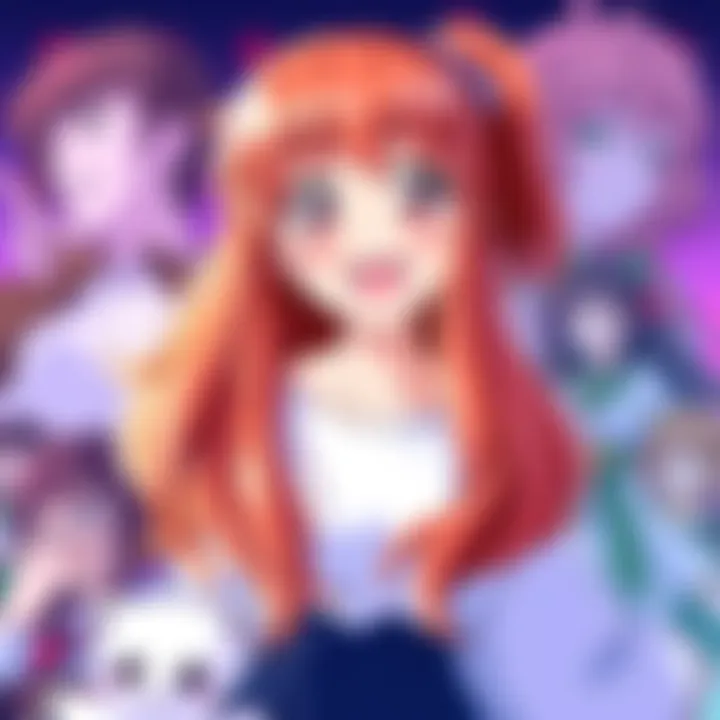 Illustration of Lina, the top anime character of 1997, with bright colors and a cheerful expression, surrounded by other popular characters of that year.
