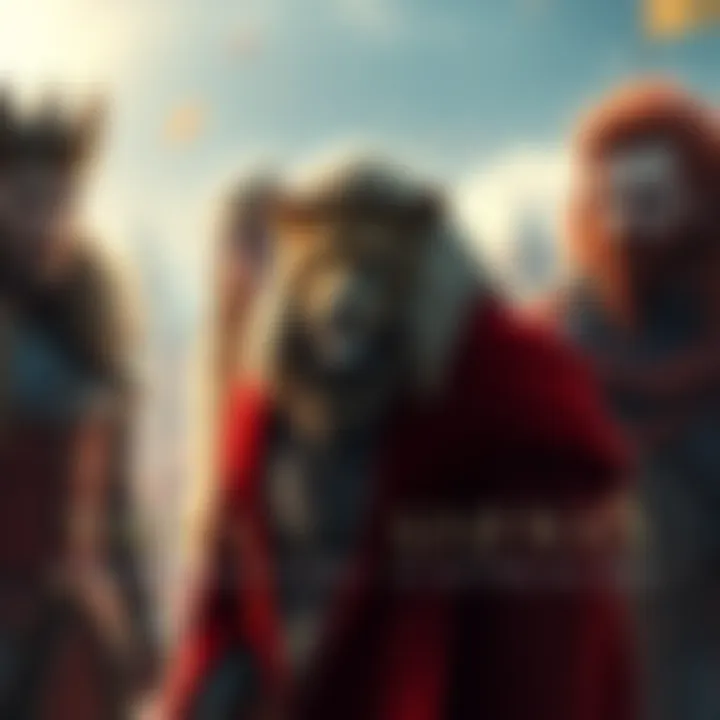 Characters from Liones display their loyalties, with some siding with King Arthur in Camelot while others show resistance.