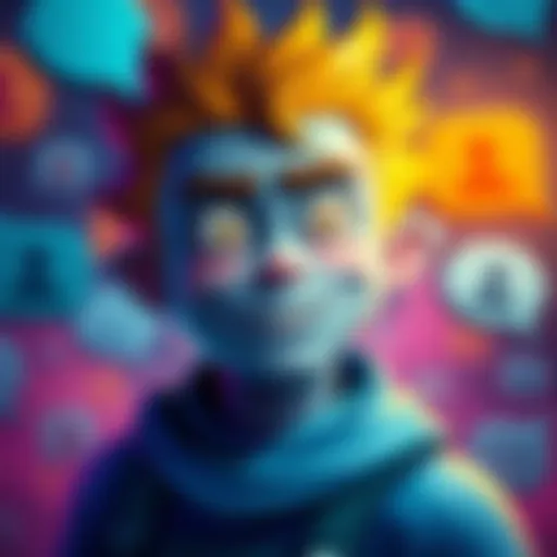 A digital representation of the LiterallyVergil meme, showcasing a character with a humorous expression, surrounded by forum icons and chat bubbles.