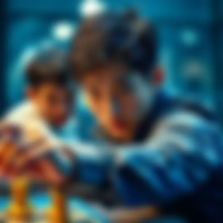 Liu competing against Nicholas Liu strategically positioned during a match against Nicholas, showcasing intense focus and competitive spirit.