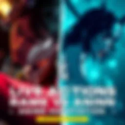 Live Action and Anime Adaptations A split image showing a live action scene on one side and an anime scene on the other, highlighting the differences in style.