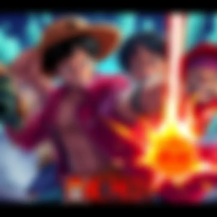 Characters from Netflix's live-action adaptation of One Piece in action scenes, showcasing their unique designs and personalities