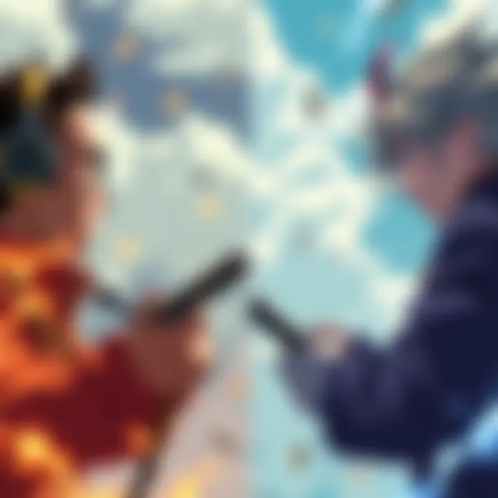 A split image showing a live action scene on one side and an anime scene on the other, representing storytelling styles.