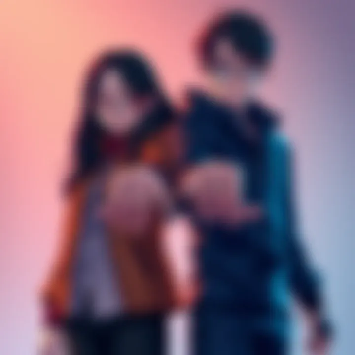 Loid and Yor from Spy x Family stand together, both showing their hands without wedding rings, highlighting their unique relationship.