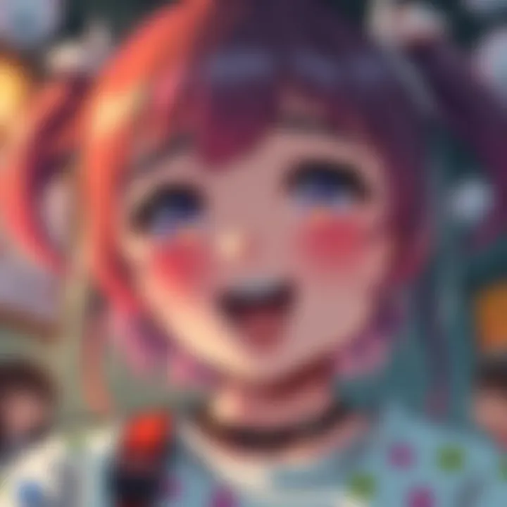 A colorful illustration showing a character embodying lolicon logic, sparking curiosity about cultural themes, with vivid facial expressions and playful elements.