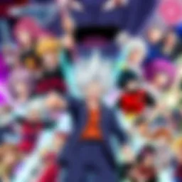 A collage of popular long-running anime characters in various action poses, showcasing their unique styles and personalities.