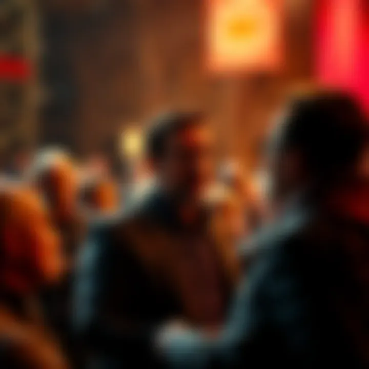 Louis Arnot delivers a speech, surrounded by a mixed audience, creating a tense atmosphere as his remarks on Elbaph spark discussion.