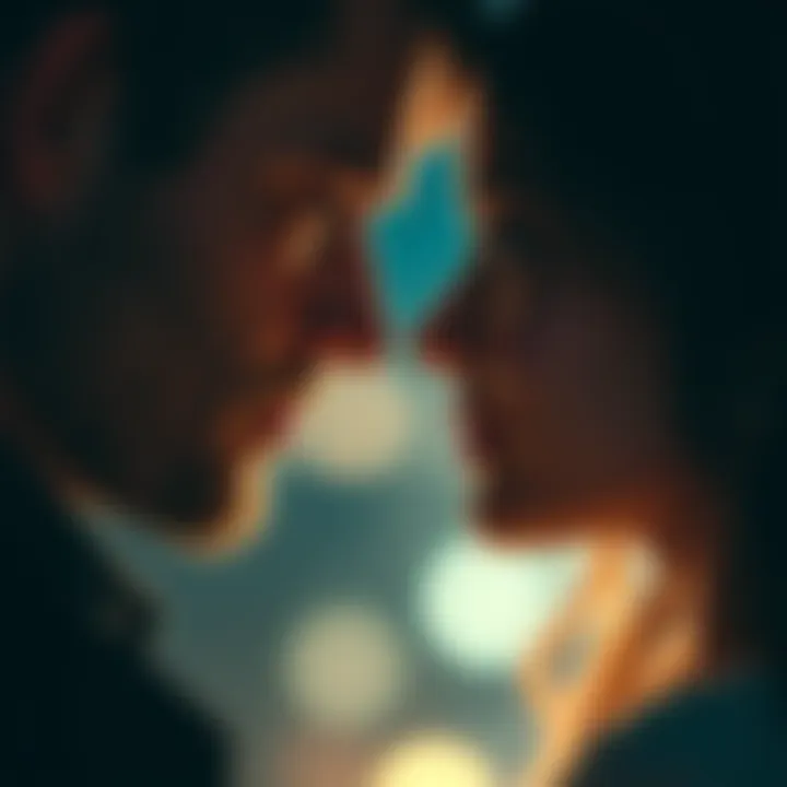 A man and a woman looking deeply into each other's eyes, expressing love and connection