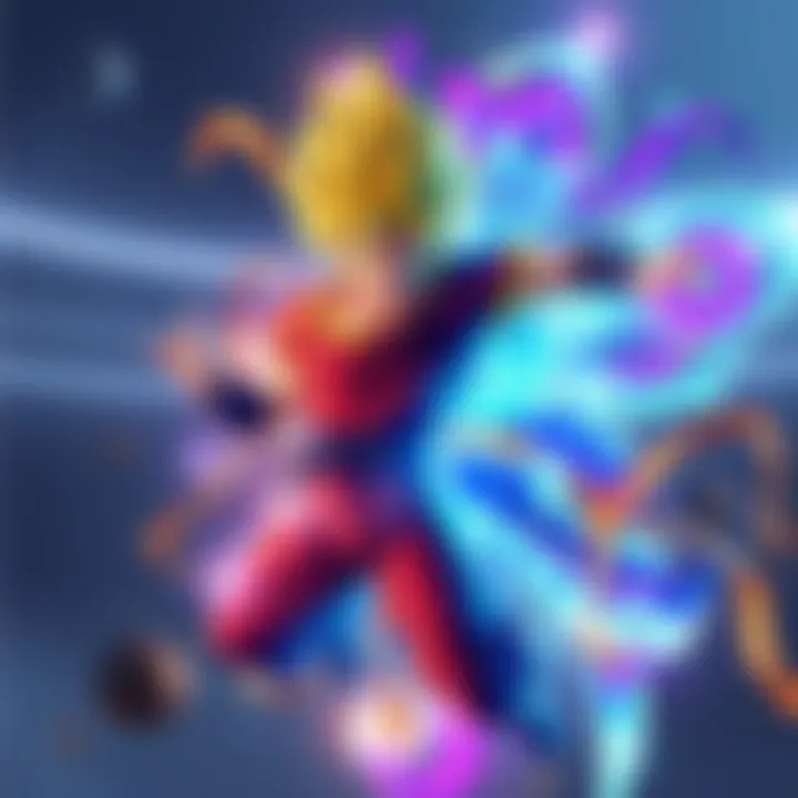 LR SSJ4 Gogeta showcasing his active skill in vibrant colors, symbolizing his rise in popularity among Dokkan Battle soundtracks.